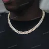 Produkcja cena luksus 2 rzędy moissanite kubańska łańcuch łącza 18K Solid Gold Diamond Naszyjnik do męskiej biżuterii Hip Hop Custom