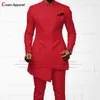 20 Colors Indian Wedding Men Suit Set Tailor-made Slim Fit Best Man Groom Dr Tuxedo Prom Dinner Gold Robe Blazer Pants 2Pcs V6D7#
