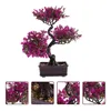 Decoratieve bloemen Home Decor Kunstmatige potplanten Desktopversieringen Nepbomen Groen Bonsai Rode ornamenten Kantoor