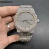 Luxury Diamonds AP Watch Apf Factory Vvs Iced Out Moissanite Can past Test Luxury Diamonds Quartz Movement Iced Out Sapphire 2tone Rose Gold Case Biger Bezel 821D2C