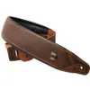 Soldier Top-Grain-Leder-Rindsleder gepolsterter Gitarrengurt für E-Bass, verstellbarer Gürtel 240326