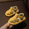 Sandales Bébé fille garçon sandales été bébé résistant aux chocs chaussures pour enfants à semelles souples chaussures en cuir véritable pour enfants sandales de plage pour enfants Q240328