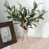 Dekorativa blommor 6 PC: er konstgjorda olivgrensträdgrenar för vaser Heminredning Stammar Plastblommor Grönska hushåll