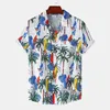 Hawaiian herrskjorta strand cocut trädtryck kort ärm herrkläder fi lapel rumpa topp t-shirt 2023 ny skjorta för män a3jd#