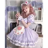 Gothic Lolita Dr krótki rękaw Kawaii Paid Party Dres Cosplay Cats Girl HARAJUKU Śliczny mundur r4en#