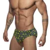 Men's Swimwear Sexy Print Pouch Swimwear Mens Swim Briefs with Pad Man Swimming Trunks Fast Dry Beach Surf Bathing Suit Bikini Men Swimsuit 24327