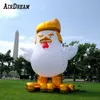 wholesale High quality inflatable chicken Turkey hen outdoor decorative cartoon balloon with blonde golden hair for advertising