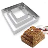 Moules de cuisson 3pcs / Set Coupe-biscuits en métal Carré Coeur Forme ronde Gâteau Fondant Moule Outils de bricolage Accessoires