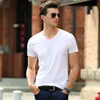 2023 Summer Mens Tshirts Solid Casual Tees Tops V-ringkläder Basic Seaml Shirt Bekväm kort ärm T-shirt Underkläder 16FK#