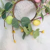 Decoratieve bloemen Paaskrans ei -decor eucalyptus met eieren kunstmatige tafel middelpunt plastic nep eetkamer voor