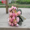 Dekorativa blommor 2024 Vacker Rose Peony Artificial Silk Small Bouquet Flores Home Party Spring Wedding Decoration Mariage Fake Flower