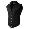 Mens Court Style Fi Single Breasted Suit Vest SleeVel Jacket LG Sleeve Lightweight Shirt Men K7BH#