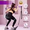 Fitness Pilates Bar Kit Widerstandsbänder mit AB -Roller für ABS Training Kern -Krafttrainingsausrüstung tragbares Heim -Fitnessstudio 240322