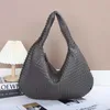 Cuir de luxe Femmes Grand 7A Fourre-tout Tissé Sac de mode Marque Épaule Top Capacité Designer Véritable Shopping All-match Noir Gris 2024 48cm