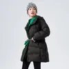 Semir Down Jacket Women Mid-Length Plaid Hooded 2023 Winter New Exhize Thick Coat i7uv＃