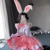 Tatlı Pembe Lolita Dr Japon Kawaii Okul Kız Hizmetçi Cosplay Kostümleri Lolita Bunny Rol Oyunu Halen Waitr Uniform 2024 P7VK#