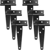 Spoons 6 PCS 4 Inch T-Strap Hinges Rustic Gate Strap Hinge Rustproof Door Black For Windows Fence And Barn Gates