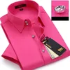 2023 Summer Crystal Butt IR-Free Men's kortärmad skjorta Male Slim Groom Wedding Dr Luxury Rose Undergnt O0Y2#