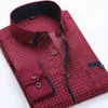 2023 MĘŻCZYZN Casual LG Sleeved Drukowane koszule Slim Fit Mężczyzna Social Busin Dr Shirt Man Men Odzież Camisas para hombre m4gp#