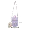 Sacs à bandoulière pour femmes, sac de Shopping, cartable cylindrique de dessin animé Kawaii décontracté coréen avec une poupée, sacs à main mignons pour filles