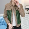 2023 Autumn Korean Fi Suede Jacket for Men Spliced Casual Busin Jacket Lapel Slim Fit Social Streetwear Outwear coats k5HN#