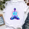 T-shirts Femmes Chakras avec Lotus Eye Yoga Design Imprimer Chemise Filles Méditation Namaste Fleur Tshirt Femmes Harajuku Tops D'été