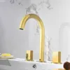 バスルームシンクの蛇口Skowll Faucet 3 Hole bessel Modern Vanity2ハンドル洗面所の広範なバスSK-061012