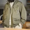 Maden Hommes Urban Outdoor Grandes poches Militaire Vert Vestes Amekaji Cam Lâche Casual Veste à revers Coupe-vent Randonnée Manteaux u85V #