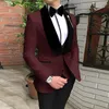 Elegante terno branco masculino 3 peça terno casamento smoking veet colar jaqueta calças colete gravata borboleta formal festa do noivo blazer personalizado i0Uz #