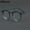 57028 Vintage Acetate Optical Spectacle Frame Fashion Round Metal Eyeglass Men Trend Transparent Eyewear 240313