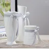 Vases Modern Ceramic Bow Vase Gift Ribbon Home Decoration Accessories Beautiful For Decor Parties And Christmas