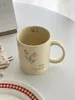 Tassen Koreanische INS Creme Rosa Tulpe Hochtemperatur Keramik Tasse Wasser Tasse Milch Kaffee Frühstück