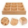 Plates Grid Panel Side Dish Bamboo Plate Snack Kitchen Ware Platter Divided Candy Compartment Dried Fruit Wooden Storage Box