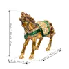 Skulpturer Qifu Metal Lovely Horse Animal Figurine for Home Decor