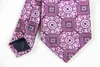 Papillon Cravatta viola classica geometrica JACQUARD TESSUTO IN Seta 8 cm Cravatta da uomo Business Festa di nozze Collo formale