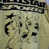 24ss USA Washed Men Marathon Sports Tee Vintage Letter Print T Shirt High Street Skateboard Tshirt 0328