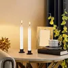 Ljushållare avsmalnande hållare pelare stativ svart ljusstake hem romantik tilläggsljus supporter för hushållsuppsättning