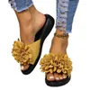 Kapcie Flower Women Flats Buty Fashion Beach Flip Flip Sandals Sandals Summer 2024 Sukienka swobodna mejr zapatos slajdy marki