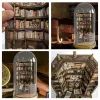 Miniatures The Bay Library Miniature boekenkast Creatieve Mini Library Decorations Angst Bookshelf Home Desktop Decor grappig cadeau voor vrienden