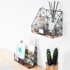 Baskets Metal Storage Basket Creative Home Office Desktop File Magazine Separated Basket Wall Hanging Food Sundries Decoration Racks