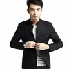 Męskie stojaki garnitury Slim Fit Solid Fi Chinese Tang garnitury panowie stylowe swobodne garnitury Ustaw mężczyzn w FS-106 L9FS#