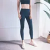 Roupas de yoga macias calças de sensação nua atlética fitness leggings dupla face brocado costura mulheres elásticas cintura alta ginásio esporte collants
