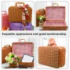 Baskets Imitation Rattan Suitcase Storage Basket Woven Wicker Bin Organizer Container Decorative