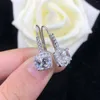 Stud Earrings Solid Platinum PT950 14K WhiteSquare Four Around Set Dangle Sweet Simple Celebrity Personalized