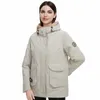 gasman 2022 New Women's Spring and Autumn Jacket Brand High Quilted Hooded Women Coat Fi Casual Short Pocket Parka 81801 R6vB#