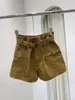 Damen Shorts 2024 Sommer Damen Französisch Casual Hohe Taille Gürtel Knospe