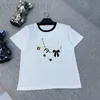 Women's T-Shirt designer Shenzhen Nanyou High end Wear 2024 Early Spring New Heavy Industry Pearl Chain Short sleeved T-shirt Top HX42