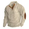 Heren Hoodies Sweatshirts Heren Hoodless Sweatshirt Vintage Casual Losse Pullover Tops Comfortabele gesp Opstaande kraag Trui met lange mouwen Hoodie Corduroy 24328