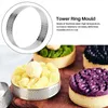 Baking Tools 10 Pcs Circular Stainless Steel Tart Ring Tower Pie Cake Mould Perforated Mousse 8cm