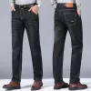 autumn and Winter Stretch Men's Jeans Men's Style Straight and Versatile Denim Lg Pants 85dI#